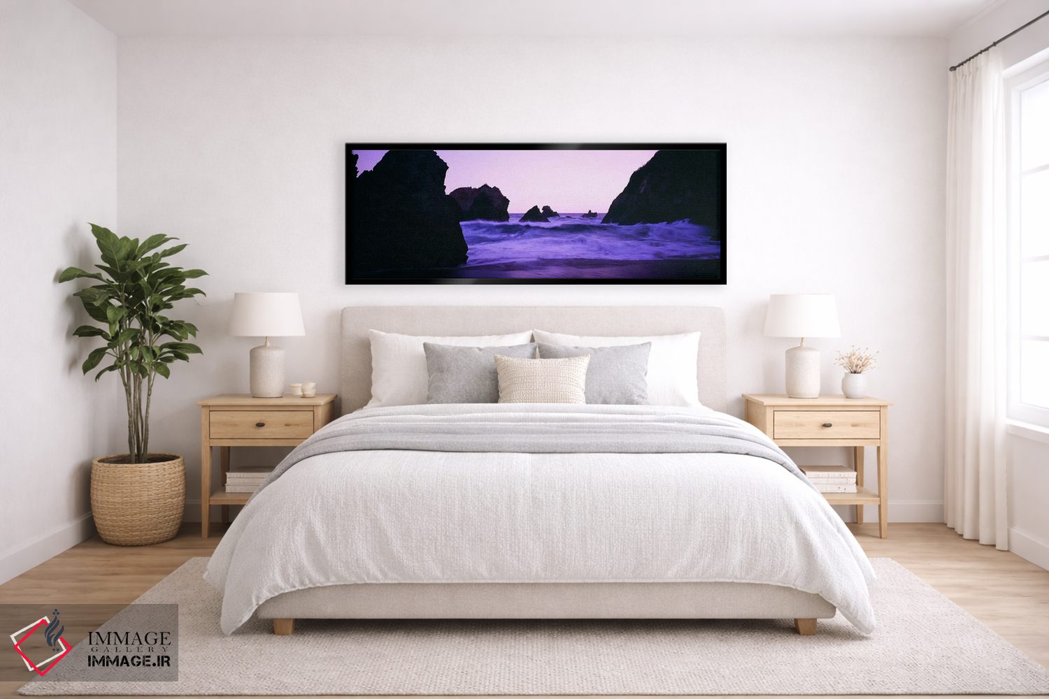 تابلو دکوراتیو Santa Cruz Coast, California, USA,امواج کوباننده زیر گر… اثر پانورامیک ایمجز - D6B