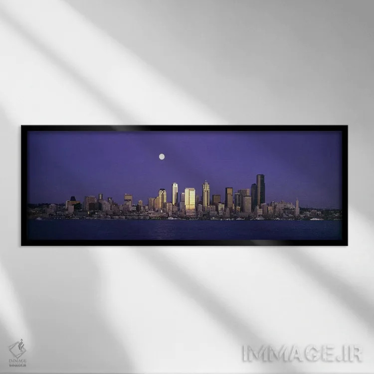 تابلو دکوراتیو Elliott Bay, Seattle, King County, Washington State, US… اثر پانورامیک ایمجز - نمای قابدار مشکی