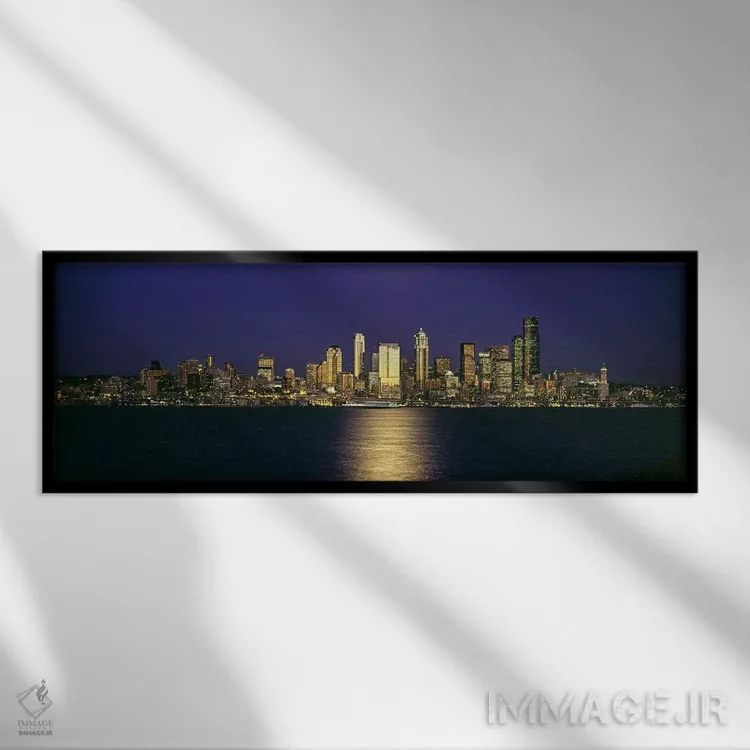 تابلو دکوراتیو Elliott Bay, Seattle, King County, Washington State, US… اثر پانورامیک ایمجز - نمای قابدار مشکی