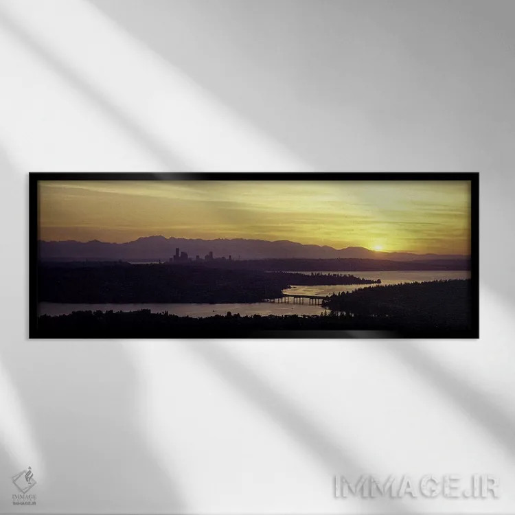 تابلو دکوراتیو Lake Washington, Seattle, King County, Washington State… اثر پانورامیک ایمجز - نمای قابدار مشکی