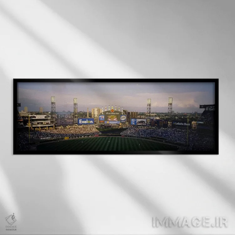 تابلو دکوراتیو U.S. Cellular Field, Chicago, Illinois, USA,نمای بالا ا… اثر پانورامیک ایمجز - نمای قابدار مشکی