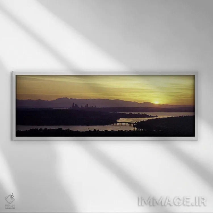 تابلو دکوراتیو Lake Washington, Seattle, King County, Washington State… اثر پانورامیک ایمجز - نمای قابدار سفید