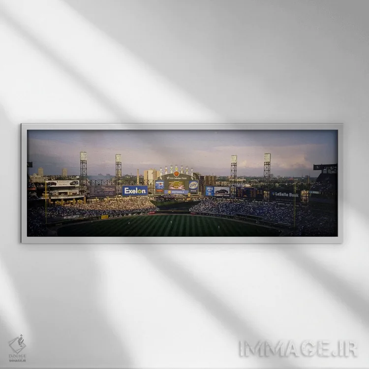 تابلو دکوراتیو U.S. Cellular Field, Chicago, Illinois, USA,نمای بالا ا… اثر پانورامیک ایمجز - نمای قابدار سفید
