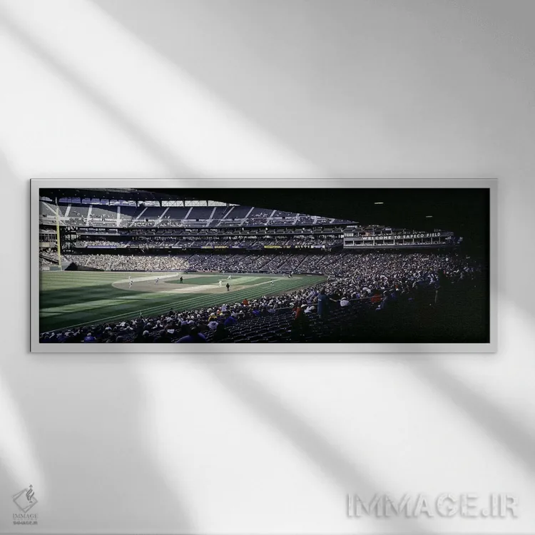 تابلو دکوراتیو Safeco Field, Seattle, King County, Washington State, U… اثر پانورامیک ایمجز - نمای قابدار سفید