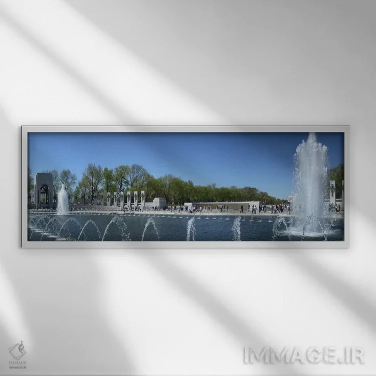 تابلو دکوراتیو National World War II Memorial, Washington DC, USA,فوار… اثر پانورامیک ایمجز - نمای قابدار سفید