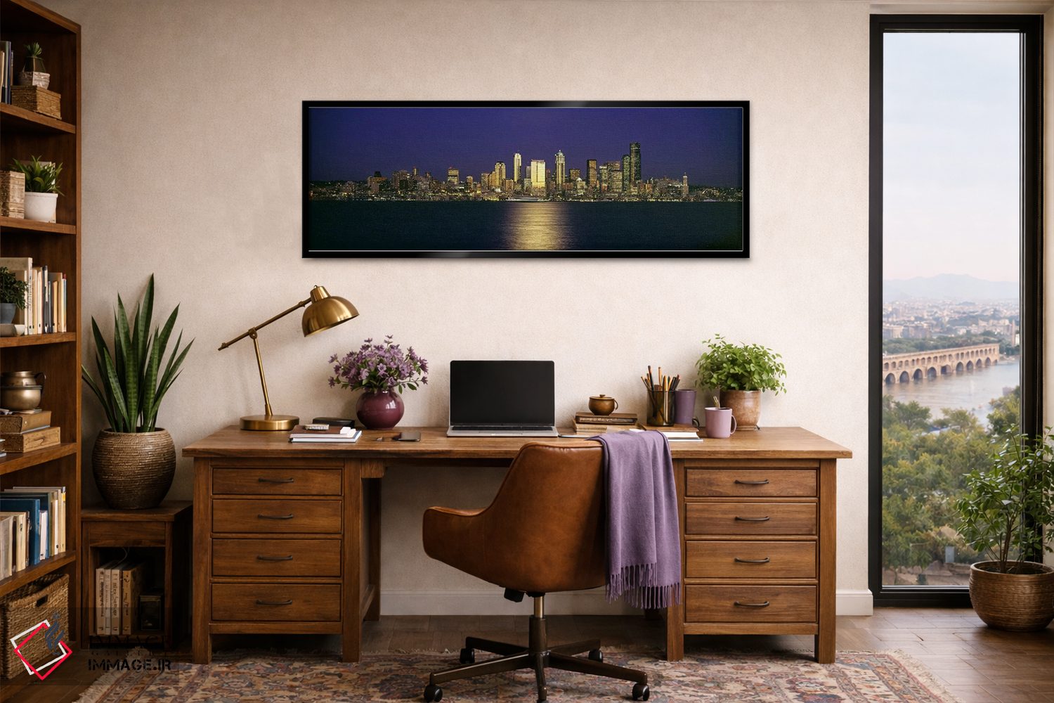 تابلو دکوراتیو Elliott Bay, Seattle, King County, Washington State, US… اثر پانورامیک ایمجز - D3B