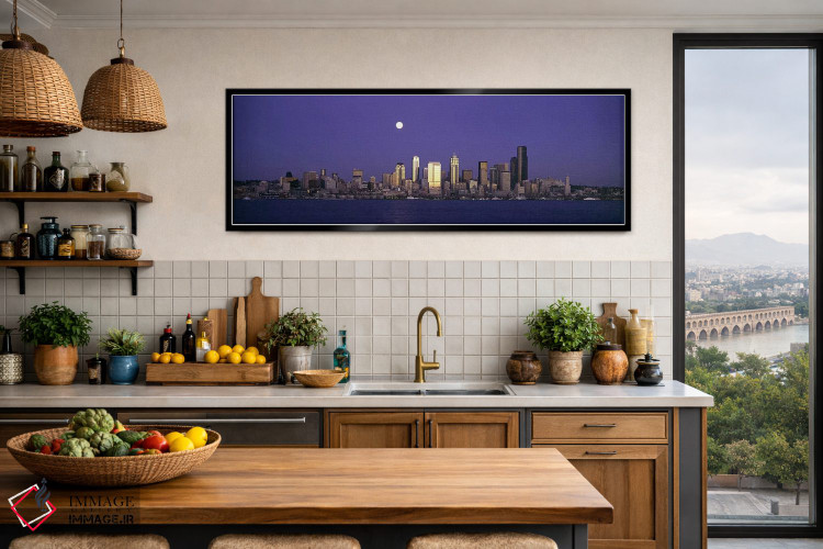 تابلو دکوراتیو Elliott Bay, Seattle, King County, Washington State, US… اثر پانورامیک ایمجز - D3B