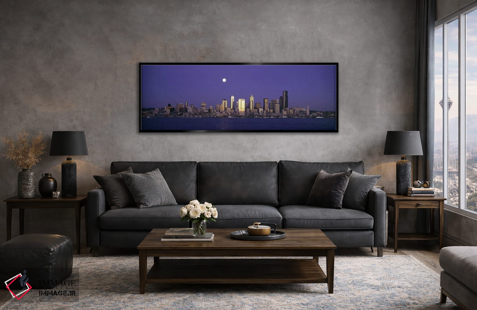 تابلو دکوراتیو Elliott Bay, Seattle, King County, Washington State, US… اثر پانورامیک ایمجز - D6B