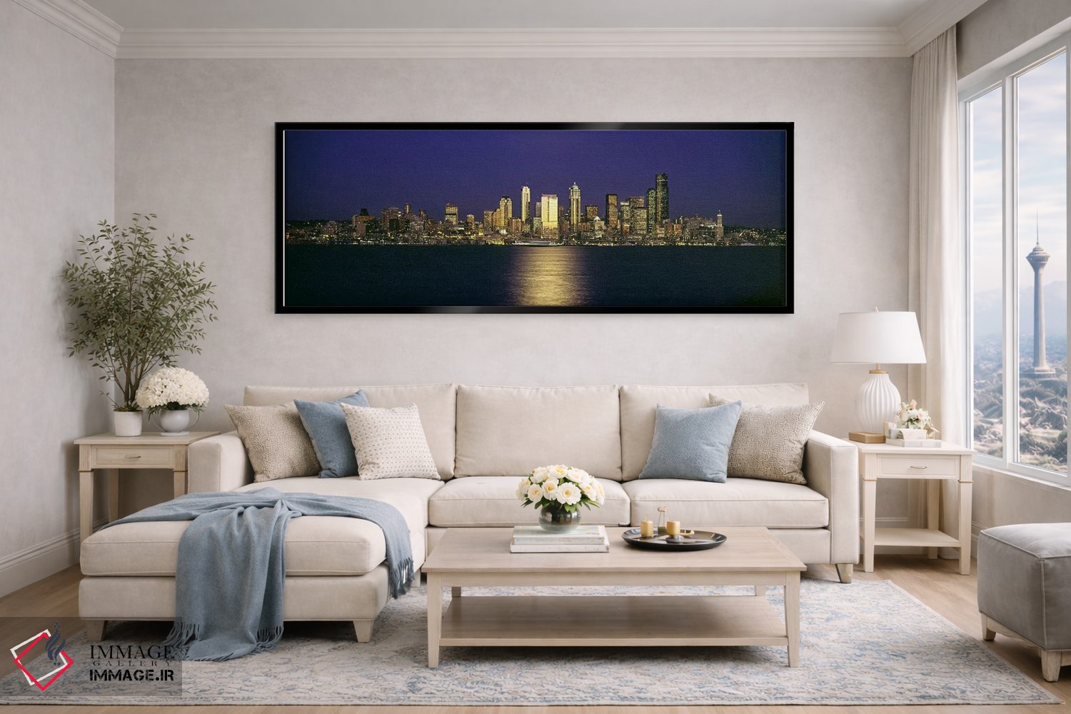 تابلو دکوراتیو Elliott Bay, Seattle, King County, Washington State, US… اثر پانورامیک ایمجز - D6B