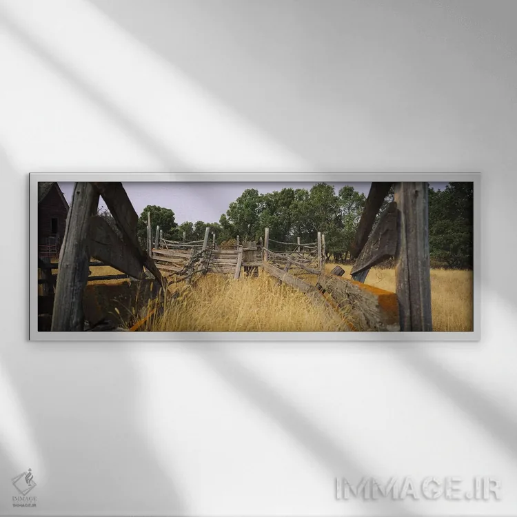 تابلو دکوراتیو North Dakota, USA,سکوی شیردادن دام فرسوده، داکوتای شمال… اثر پانورامیک ایمجز - نمای قابدار سفید