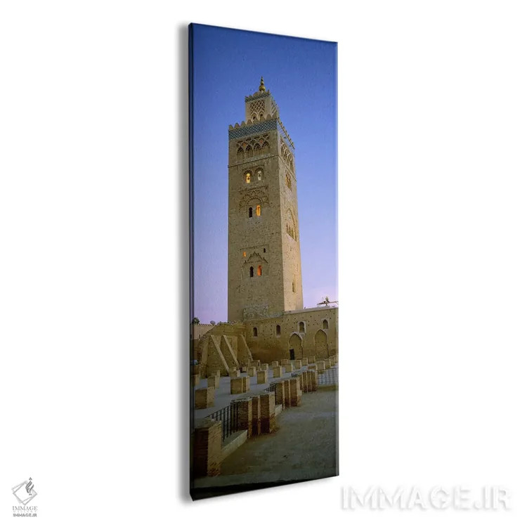 تابلو دکوراتیو Koutoubia Mosque, Marrakech, Morocco,نمای پایین از منار… اثر پانورامیک ایمجز - نمای پرسپکتیو محصول