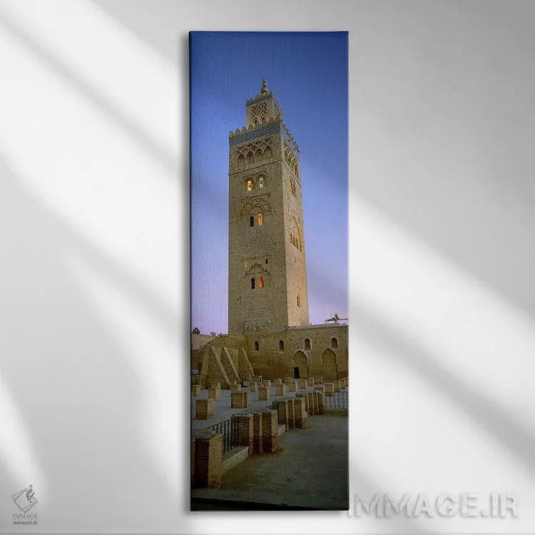 تابلو دکوراتیو Koutoubia Mosque, Marrakech, Morocco,نمای پایین از منار… اثر پانورامیک ایمجز - نمای روبهرو روی دیوار