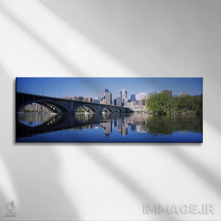 تابلو دکوراتیو Hennepin County, Minnesota, USA,پل قوسی بر فراز رودخانه… اثر پانورامیک ایمجز - نمای روبهرو روی دیوار