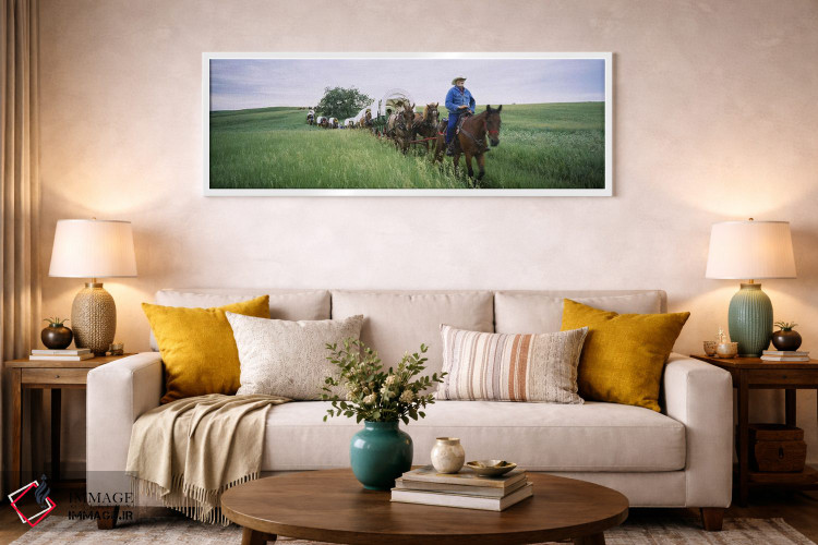 تابلو دکوراتیو North Dakota, USA,بازسازی تاریخی گاری های سرپوشیده در ی… اثر پانورامیک ایمجز - D1W