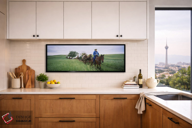 تابلو دکوراتیو North Dakota, USA,بازسازی تاریخی گاری های سرپوشیده در ی… اثر پانورامیک ایمجز - D5B