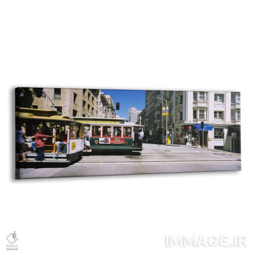 تابلو دکوراتیو Downtown, San Francisco, California, USA,دو واگن کابلی… اثر پانورامیک ایمجز - نمای پرسپکتیو محصول