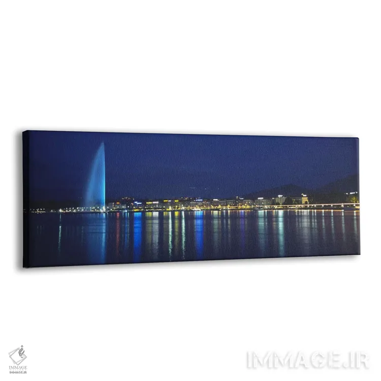 تابلو دکوراتیو Geneva, Switzerland,چشمه جت-دو و ساختمان های نورانی در… اثر پانورامیک ایمجز - نمای پرسپکتیو محصول