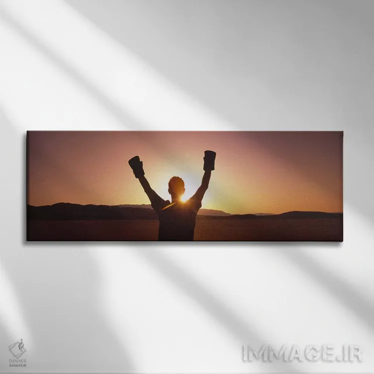 تابلو دکوراتیو Black Rock Desert, Nevada, USA,سیلوئت شخصی با دستکش بوک… اثر پانورامیک ایمجز - نمای روبهرو روی دیوار