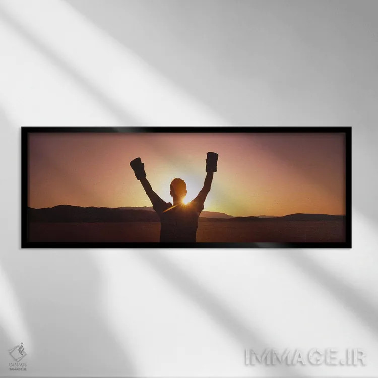 تابلو دکوراتیو Black Rock Desert, Nevada, USA,سیلوئت شخصی با دستکش بوک… اثر پانورامیک ایمجز - نمای قابدار مشکی