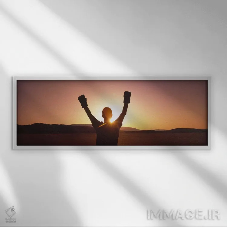 تابلو دکوراتیو Black Rock Desert, Nevada, USA,سیلوئت شخصی با دستکش بوک… اثر پانورامیک ایمجز - نمای قابدار سفید