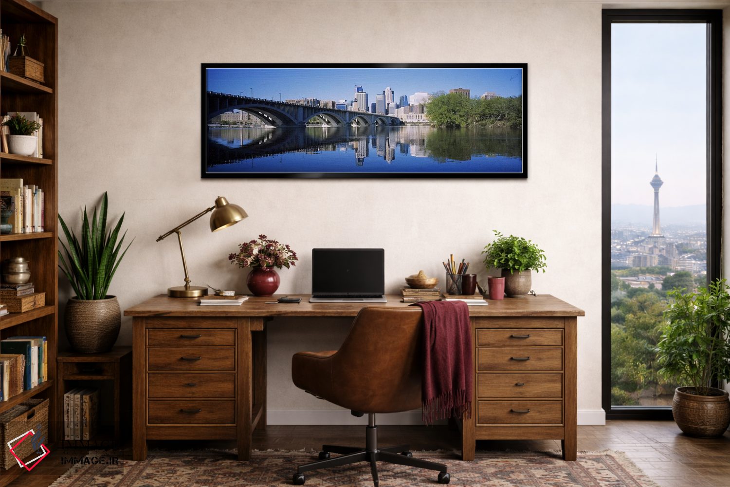 تابلو دکوراتیو Hennepin County, Minnesota, USA,پل قوسی بر فراز رودخانه… اثر پانورامیک ایمجز - D3B