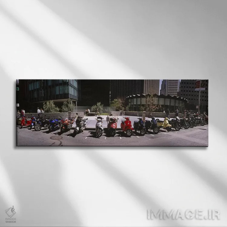 تابلو دکوراتیو San Francisco, California, USA,اسکوترها و موتورسیکلت ها… اثر پانورامیک ایمجز - نمای روبهرو روی دیوار