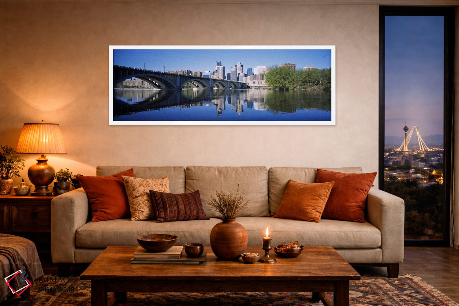تابلو دکوراتیو Hennepin County, Minnesota, USA,پل قوسی بر فراز رودخانه… اثر پانورامیک ایمجز - D4W