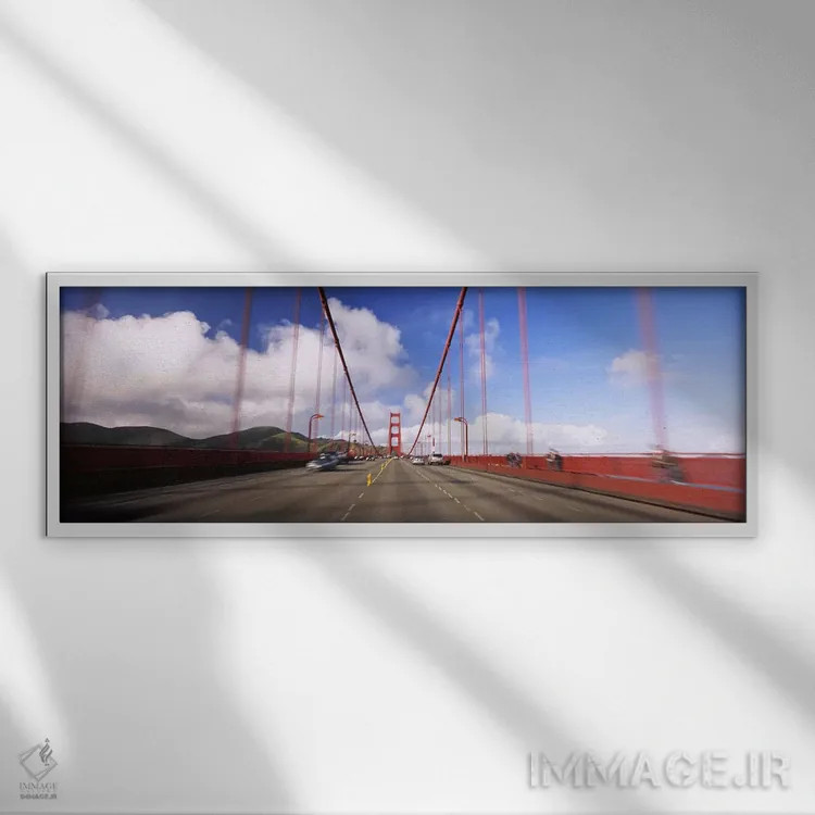 تابلو دکوراتیو Golden Gate Bridge, San Francisco, California, USA,اتوم… اثر پانورامیک ایمجز - نمای قابدار سفید