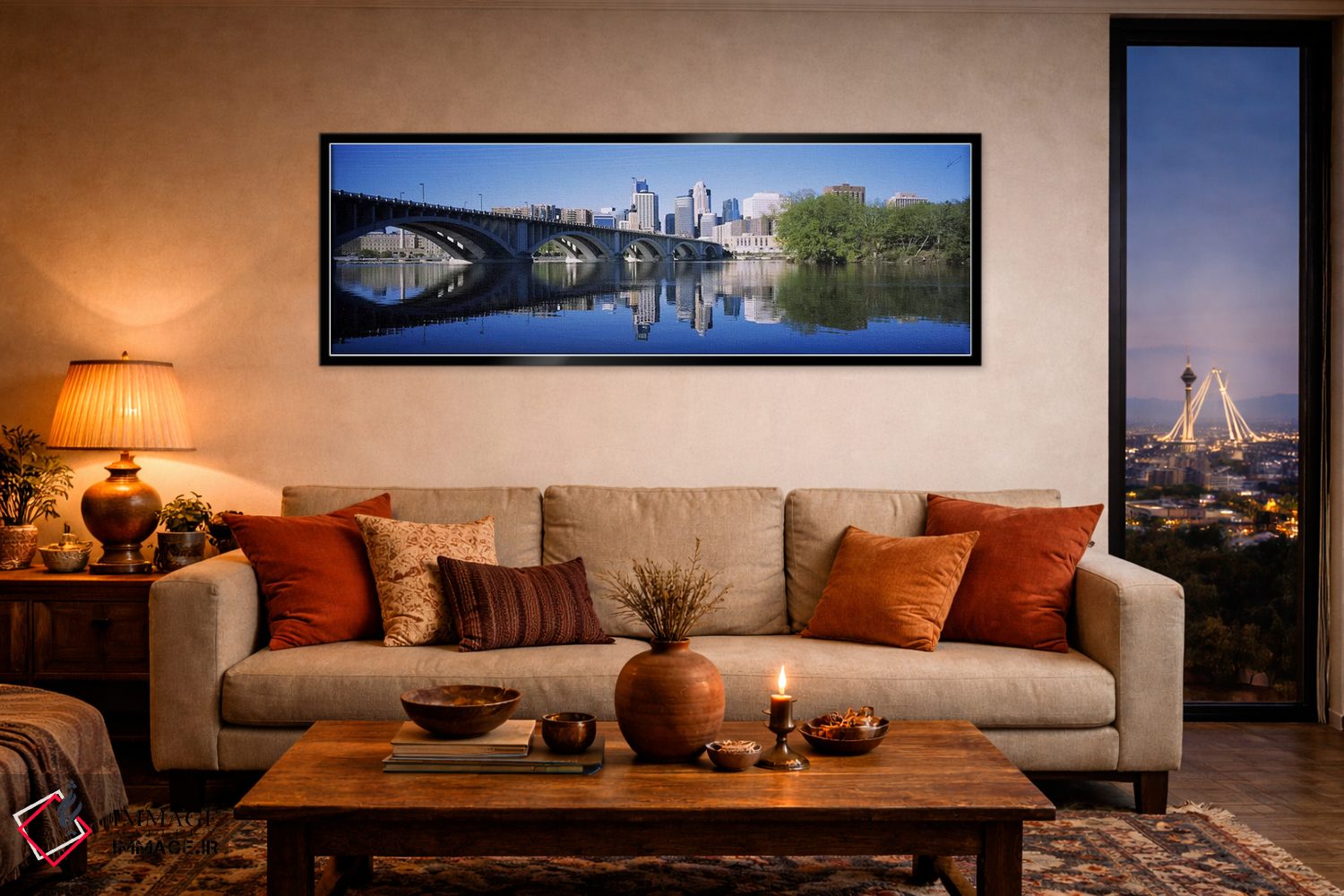 تابلو دکوراتیو Hennepin County, Minnesota, USA,پل قوسی بر فراز رودخانه… اثر پانورامیک ایمجز - D5B