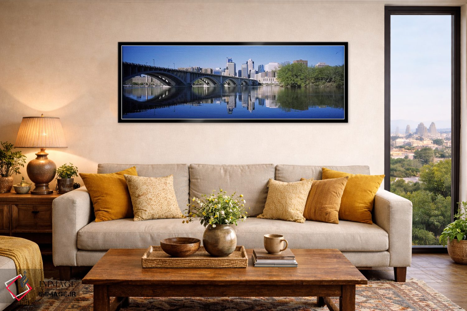 تابلو دکوراتیو Hennepin County, Minnesota, USA,پل قوسی بر فراز رودخانه… اثر پانورامیک ایمجز - D6B