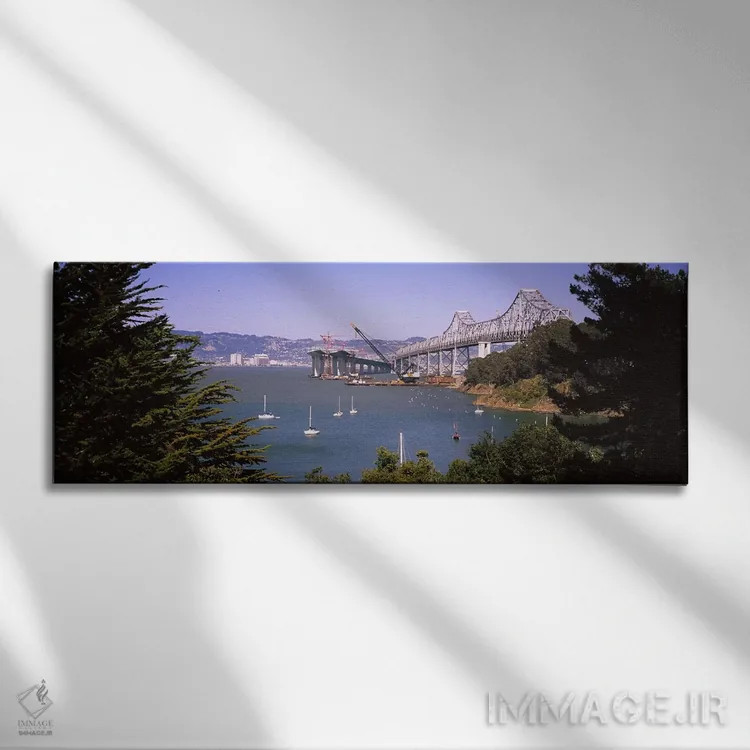 تابلو دکوراتیو Bay Bridge, Treasure Island, Oakland, San Francisco, Ca… اثر پانورامیک ایمجز - نمای روبهرو روی دیوار
