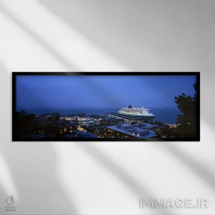 تابلو دکوراتیو RMS Queen Mary 2, San Francisco, California, USA,نمای ب… اثر پانورامیک ایمجز - نمای قابدار مشکی