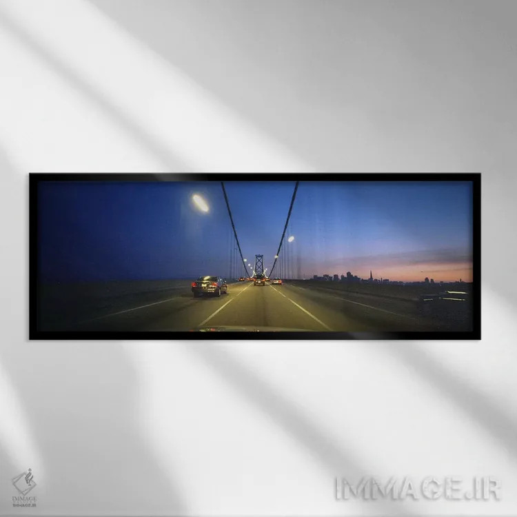 تابلو دکوراتیو Bay Bridge, San Francisco, California, USA,اتومبیل ها ر… اثر پانورامیک ایمجز - نمای قابدار مشکی
