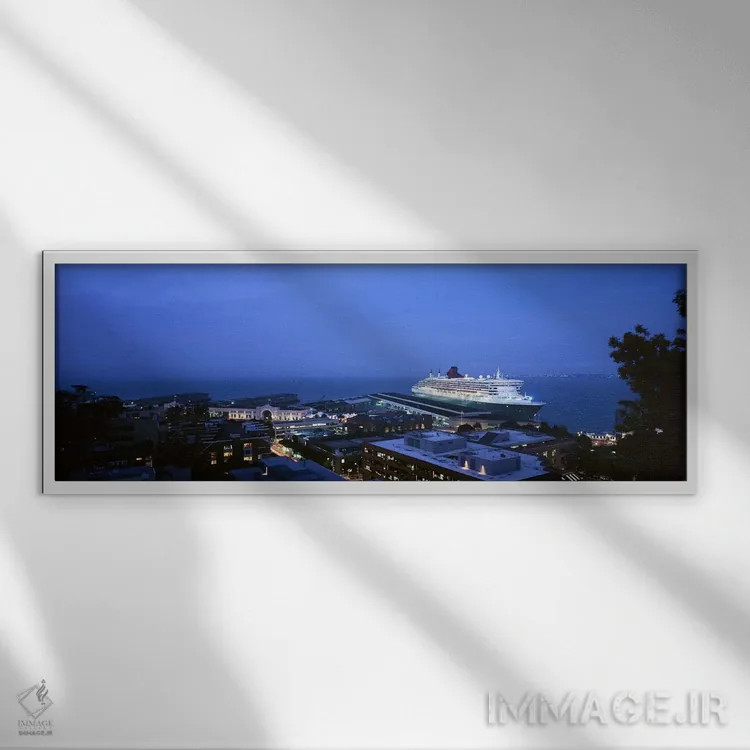 تابلو دکوراتیو RMS Queen Mary 2, San Francisco, California, USA,نمای ب… اثر پانورامیک ایمجز - نمای قابدار سفید