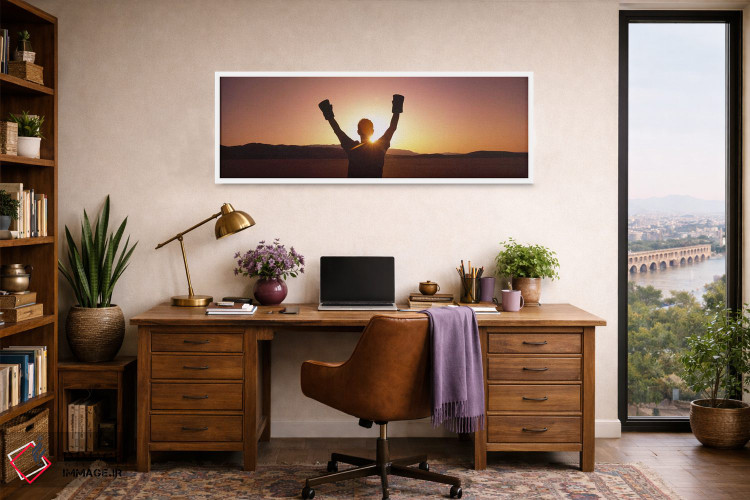 تابلو دکوراتیو Black Rock Desert, Nevada, USA,سیلوئت شخصی با دستکش بوک… اثر پانورامیک ایمجز - D1W