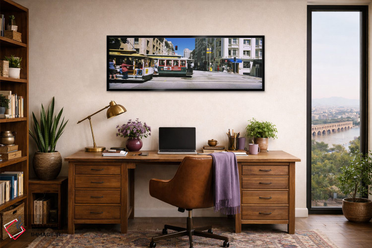 تابلو دکوراتیو Downtown, San Francisco, California, USA,دو واگن کابلی… اثر پانورامیک ایمجز - D2B
