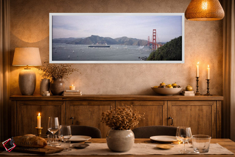 تابلو دکوراتیو RMS Queen Mary 2, Golden Gate Bridge, San Francisco, Ca… اثر پانورامیک ایمجز - D1W