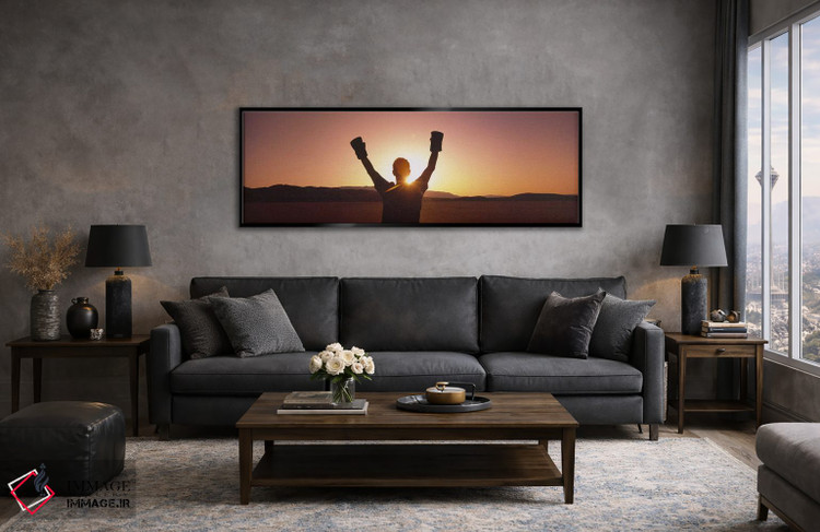 تابلو دکوراتیو Black Rock Desert, Nevada, USA,سیلوئت شخصی با دستکش بوک… اثر پانورامیک ایمجز - D5B