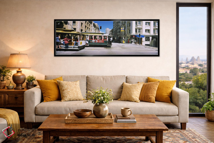 تابلو دکوراتیو Downtown, San Francisco, California, USA,دو واگن کابلی… اثر پانورامیک ایمجز - D6B