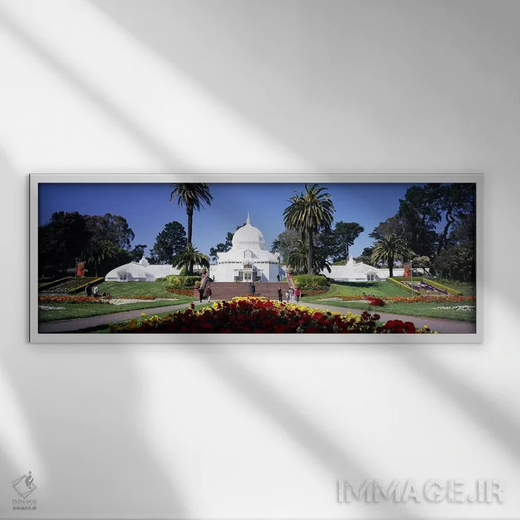 تابلو دکوراتیو Conservatory of Flowers, Golden Gate Park, San Francisc… اثر پانورامیک ایمجز - نمای قابدار سفید