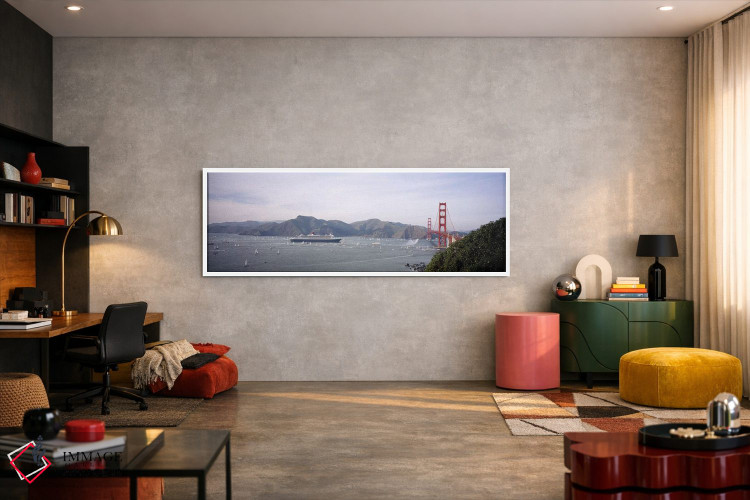 تابلو دکوراتیو RMS Queen Mary 2, Golden Gate Bridge, San Francisco, Ca… اثر پانورامیک ایمجز - D5W