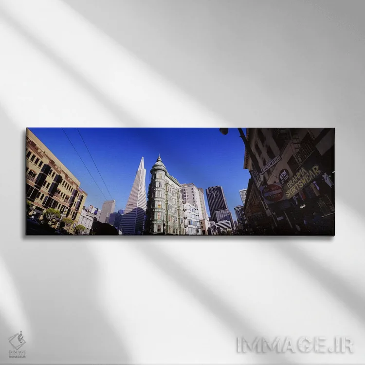 تابلو دکوراتیو Columbus Avenue, San Francisco, California, USA,نمای پا… اثر پانورامیک ایمجز - نمای روبهرو روی دیوار