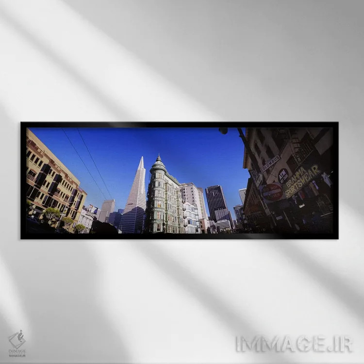 تابلو دکوراتیو Columbus Avenue, San Francisco, California, USA,نمای پا… اثر پانورامیک ایمجز - نمای قابدار مشکی