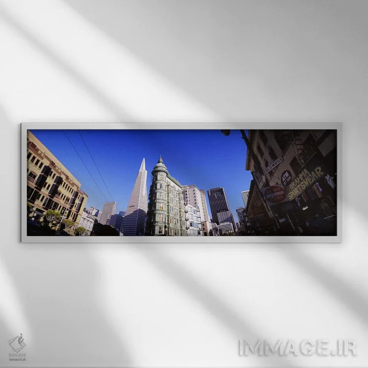 تابلو دکوراتیو Columbus Avenue, San Francisco, California, USA,نمای پا… اثر پانورامیک ایمجز - نمای قابدار سفید