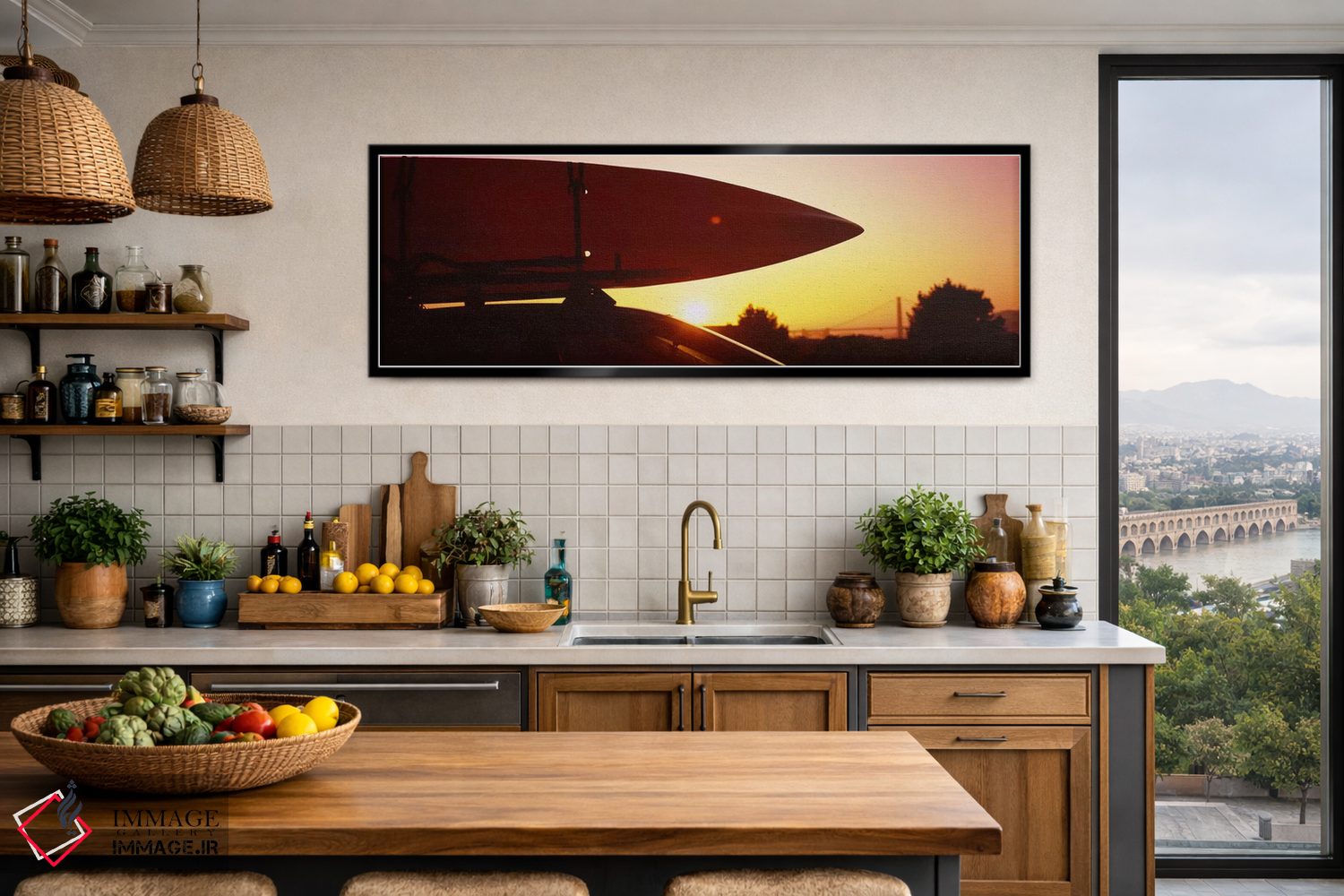 تابلو دکوراتیو San Francisco, California, USA,نمای نزدیک از یک کایاک ر… اثر پانورامیک ایمجز - D3B