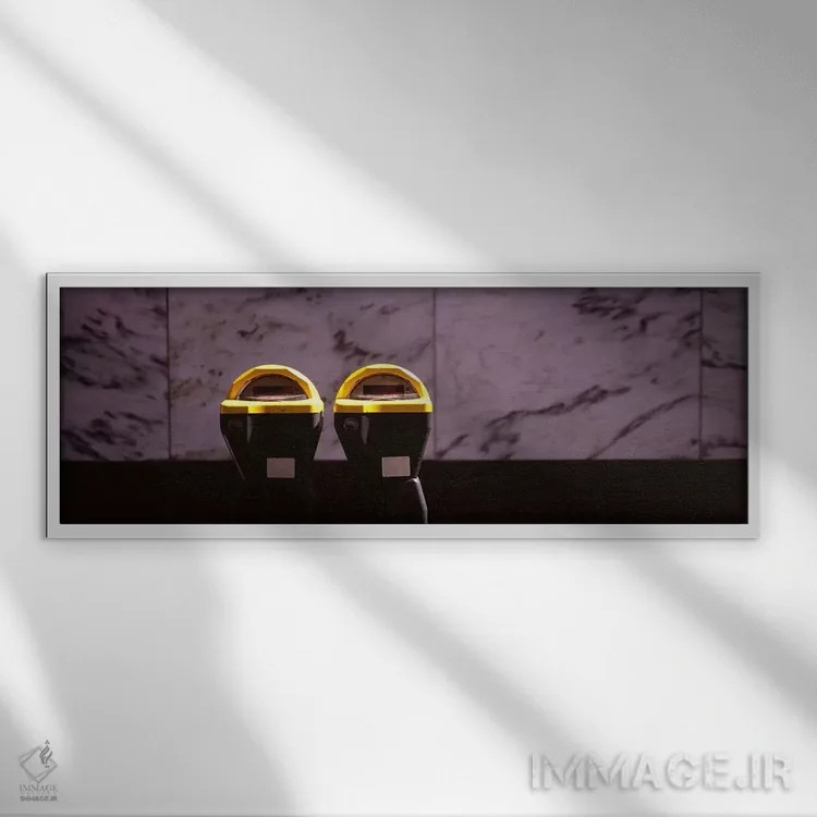 تابلو دکوراتیو San Francisco, California, USA,نمای نزدیک از دو پارکومت… اثر پانورامیک ایمجز - نمای قابدار سفید