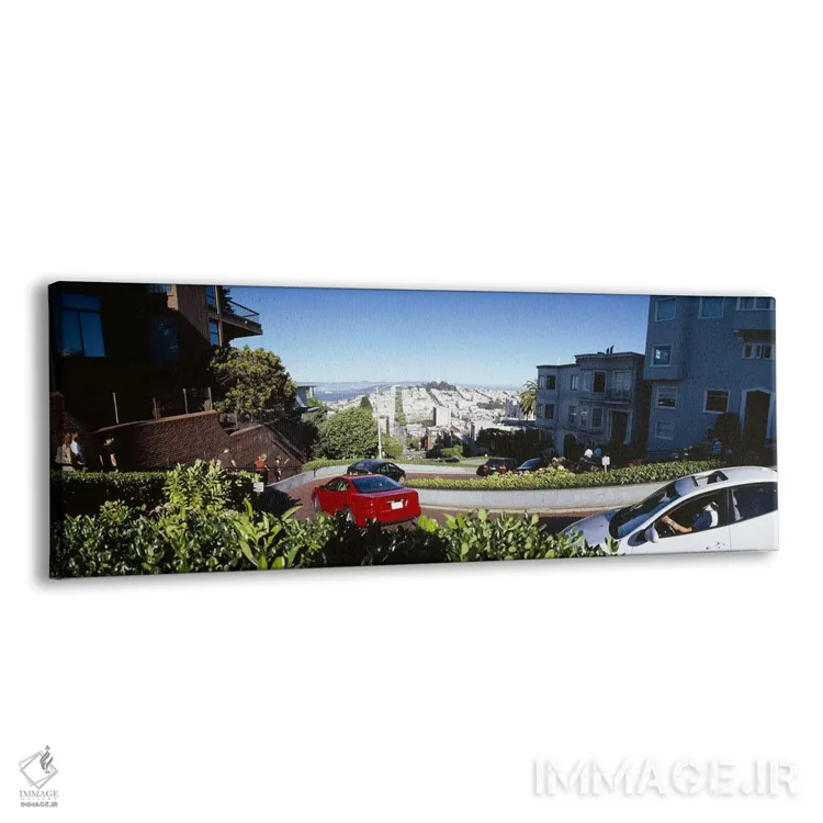 تابلو دکوراتیو Lombard Street, San Francisco, California, USA,اتومبیل… اثر پانورامیک ایمجز - نمای پرسپکتیو محصول