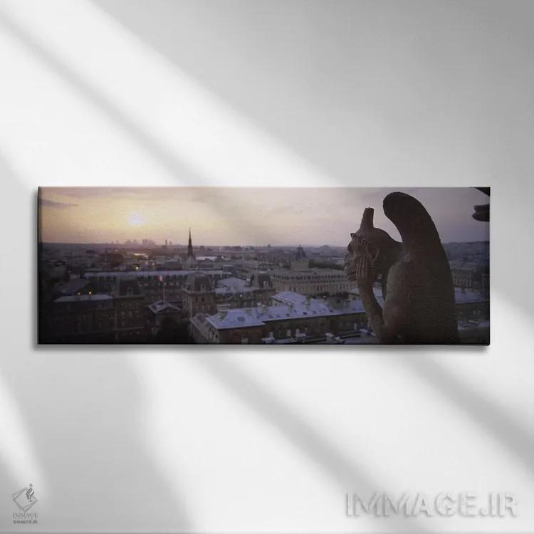 تابلو دکوراتیو Notre Dame, Paris, Ile-De-France, France,مجسمه کیمرا با… اثر پانورامیک ایمجز - نمای روبهرو روی دیوار