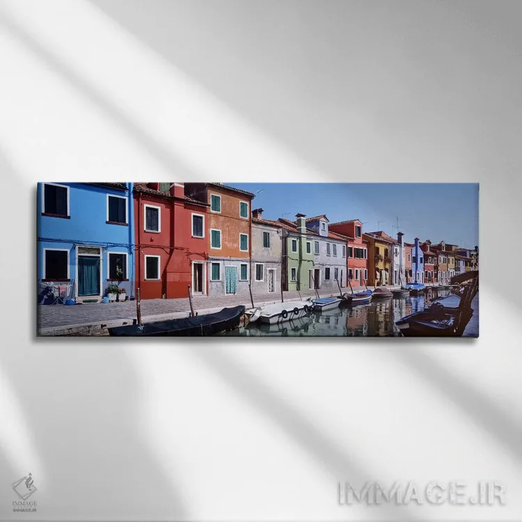 تابلو دکوراتیو Burano, Venetian Lagoon, Venice, Italy,خانه ها در کنار… اثر پانورامیک ایمجز - نمای روبهرو روی دیوار