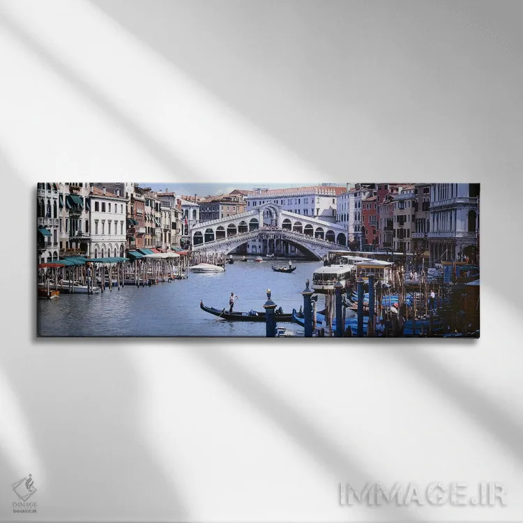 تابلو دکوراتیو Grand Canal, Venice, Veneto, Italy,پل ریالتو، گراند کان… اثر پانورامیک ایمجز - نمای روبهرو روی دیوار